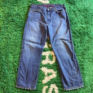 CREIEUX RELAXED Blue Wash Denim Jeans Men W36 L30 Straight Leg Casual